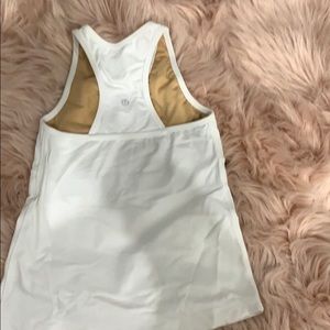 White Lululemon work out top